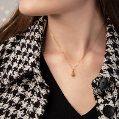 Yellow Gold Golf Ball Pendant - Vandona