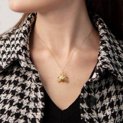 Yellow Gold Bee Pendant - Vandona