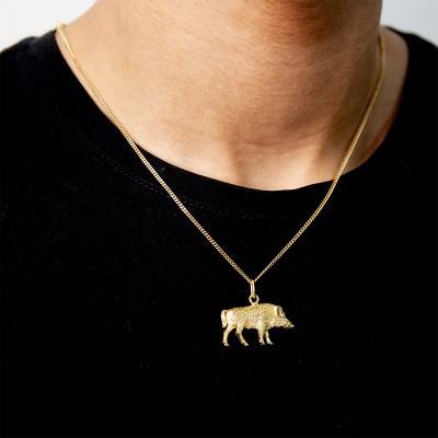 Yellow Gold Wild Boar Pendant - Vandona