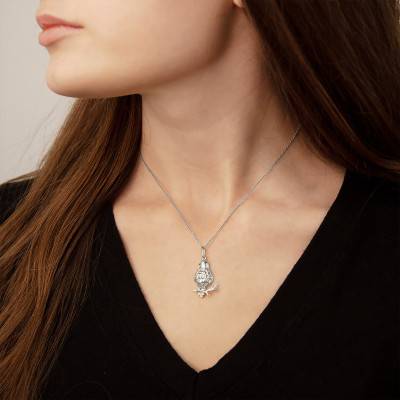 925 Sterling Silver Bird on Branch Pendant - Vandona