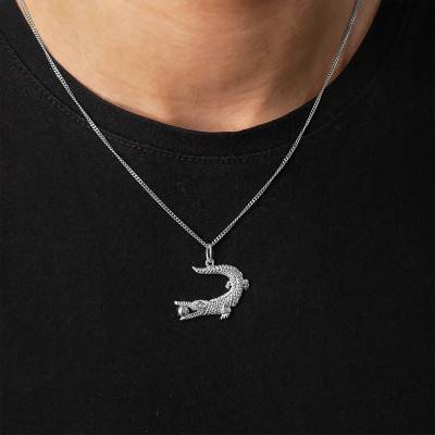 Pendentif Crocodile de Nîmes Or Blanc - Vandona