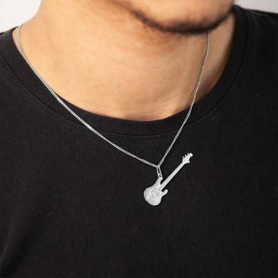 925 Silver Bass Guitar Pendant - Vandona