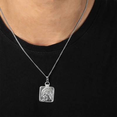 White Gold Capricorn Zodiac Pendant - Vandona