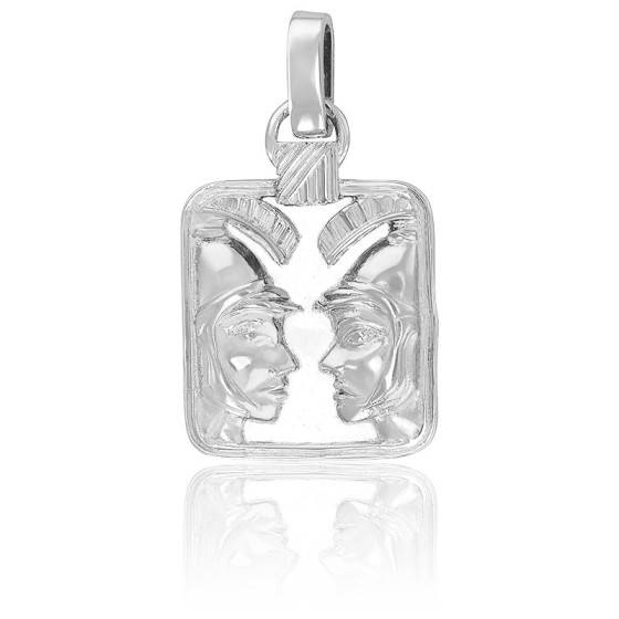 Pendentif Signe Du Zodiaque Gémeaux En Argent 925 - Marque Thabora - Poinçon Crabe - Occasion