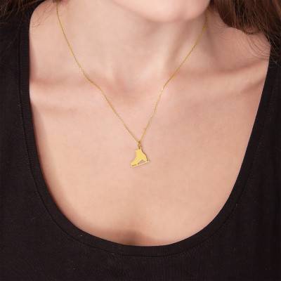 Yellow Gold Ice Skate Pendant - Vandona