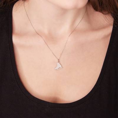 White Gold Ice Skate Pendant - Vandona