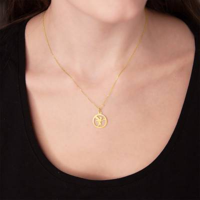 Yellow Gold Openwork Fairy Pendant - Vandona