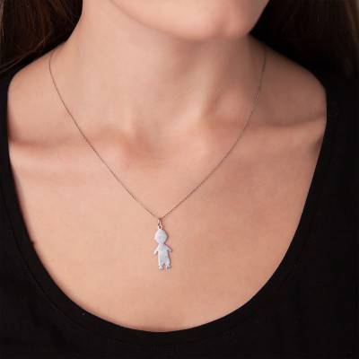 Pendentif Garçon Or Blanc - Vandona