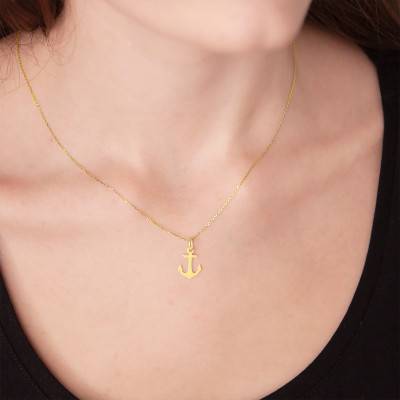Yellow Gold Marine Anchor Pendant - Vandona