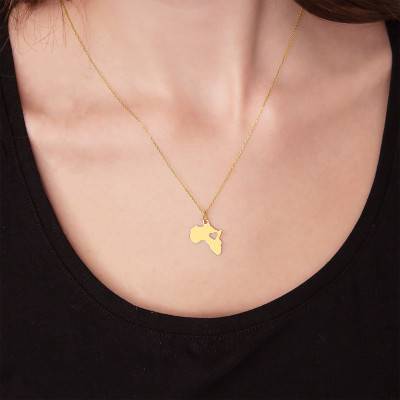 Pendentif Afrique & Coeur Or Jaune - Vandona