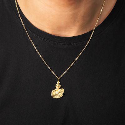 Moses and Tablets of the Law Yellow Gold Pendant - Vandona