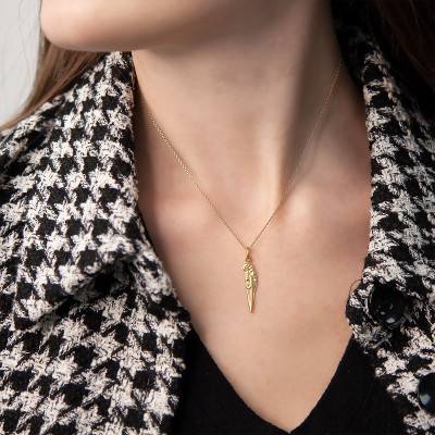 Yellow Gold Blade Pendant - Vandona