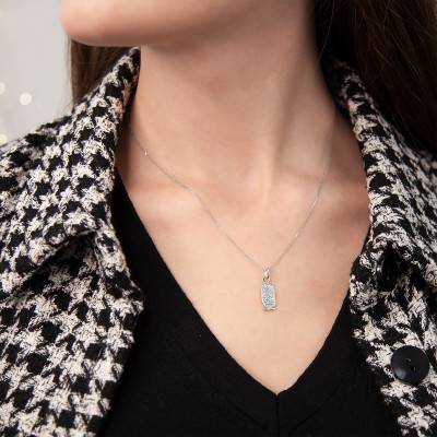 White Gold Egyptian Cartouche Pendant - Vandona