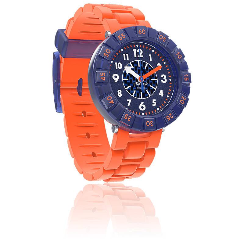 Orologio Flik Flak - OrangeBrick - Blu - 37mm - Arancione - FCSP103