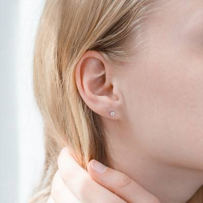 Boucles d'oreilles diamants qualité HP1, Or Blanc 750 - Divine