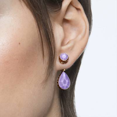Boucles d'oreilles Orbita mauve et rouge - Swarovski