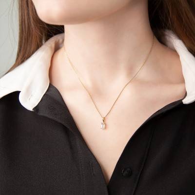 Yellow Gold & Aquamarine Pendant - Aurora