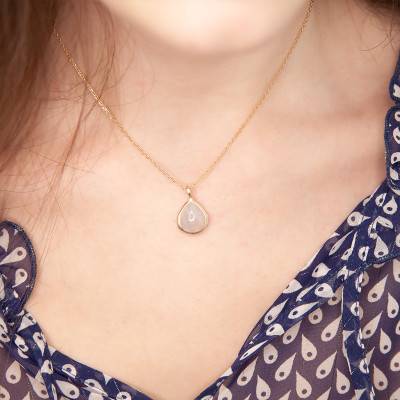 Pendentif Isaure plaqué or quartz rose - Ana & Cha