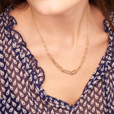 Marinette Gold-Plated Chain Necklace, Length 45 cm - Ana & Cha