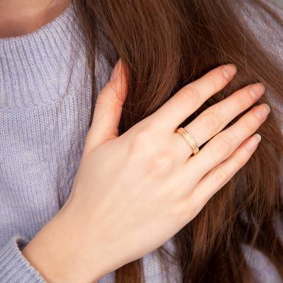 Hanna Yellow Gold-Plated Ring - Ana & Cha
