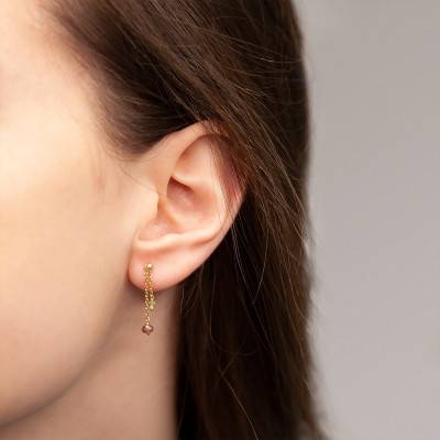 Boucles d'Oreilles Tourmalines et Péridots Or jaune - Scarlett or Scarlett