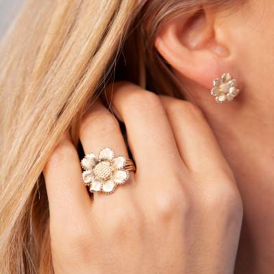 Flora Yellow Gold-Plated Ring - Ana & Cha