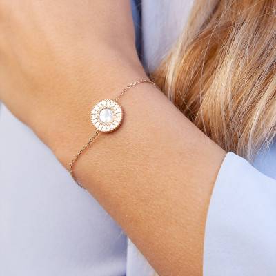 Pauline 18K Yellow Gold-Plated & Mother-of-Pearl Bracelet, Length 18 cm - Ana & Cha