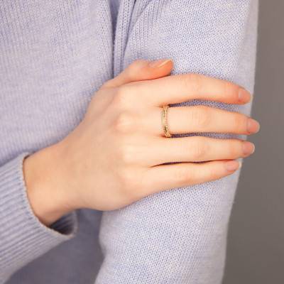 Zoe Yellow Gold-Plated Ring - Ana & Cha