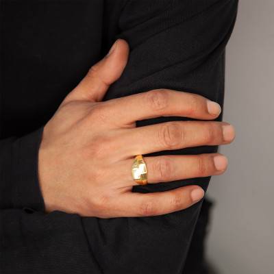375/1000 Yellow Gold Double Head Signet Ring - Imperium