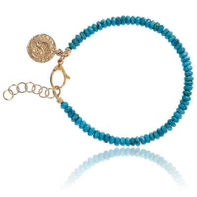 Colliers et pendentifs fantaisie turquoises en plaqué or jaune