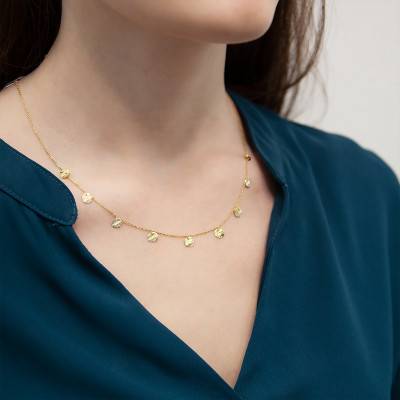 Collier Or Jaune 375 petits ronds froissés, Longueur 45 cm - Scarlett or Scarlett