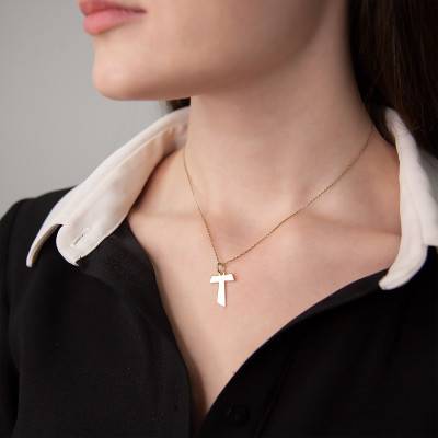 Pendentif croix plate asymétrique Or Jaune 375 - Vandona