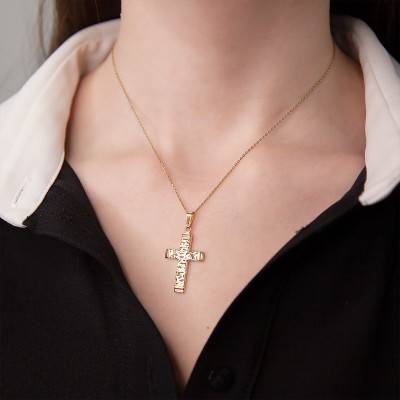 Pendentif croix Or Jaune 375 creuse et ciselée - Vandona