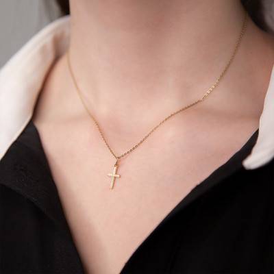 375 Yellow Gold Cross Pendant - Vandona