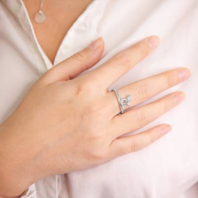 Sterling Silver Snake Head Ring - Naïades