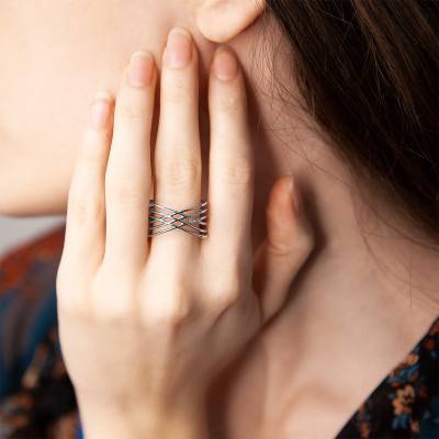 Bague argent 925 liens - Naïades