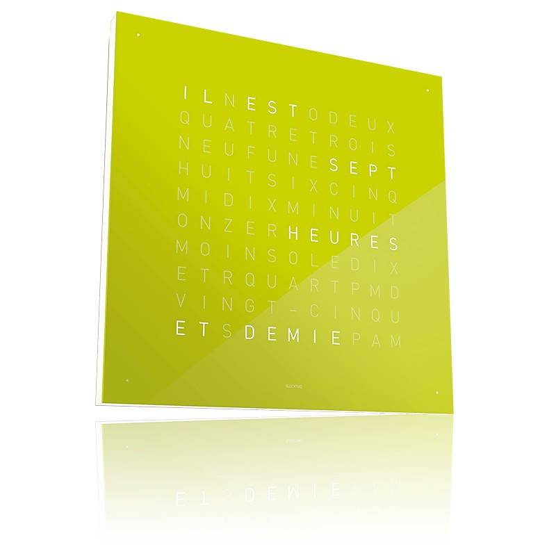 Earth 45 Lime Juice Wall Clock (French) - Qlocktwo