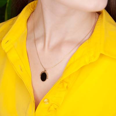 Pendentif plaqué or & émail - Naïades