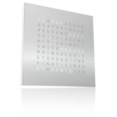 Stainless Steel Earth 45 Clock (English) - Qlocktwo