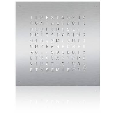 Stainless Steel Earth 45 Clock (Spanish) - Qlocktwo