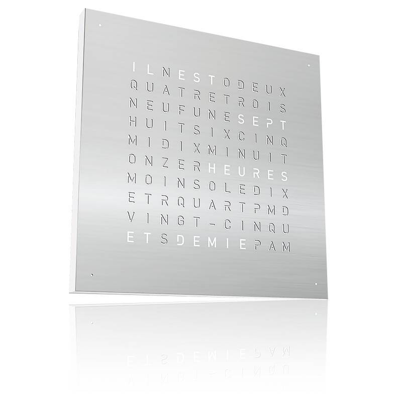 Stainless Steel Earth 45 Clock (Italian) - Qlocktwo