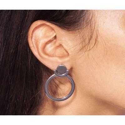 Boucles d'oreilles Paris + Patty argentées - Emma & Chloé