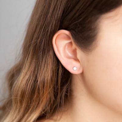 Boucles d'oreilles marguerite, Or Blanc 750 et diamants - Juweel