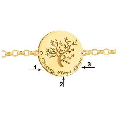 Bracelet Maille Forçat Gravable Arbre de Vie Or 375 ou 750, 18 cm - Lumiosa