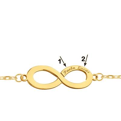 Bracelet Maille Forçat Gravable Infini en Or Jaune 375 ou 750, 18 cm - Lumiosa