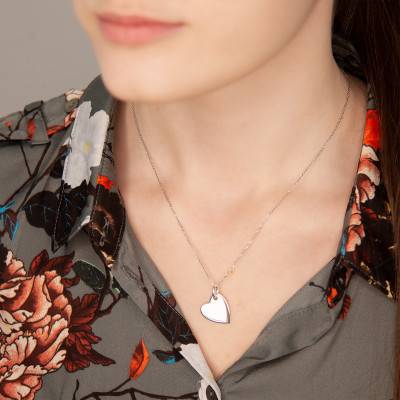 925 Silver Heart And Outline Pendant - Emanessence
