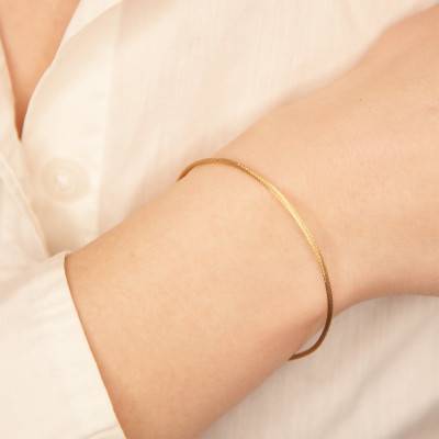 Bracelet câble, Or Jaune 750, Longueur 18 cm, Largeur 1,30 mm - Buelling