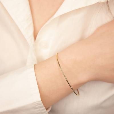 18K Yellow Gold Cable Bracelet, 18 cm Length, 1.40 mm Width - Buelling