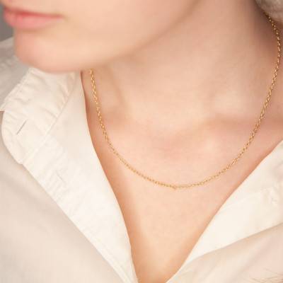 Yellow Gold 750 Oval Link Chain, Length 42 cm - Buelling