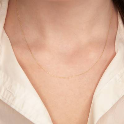 750 Yellow Gold Fine Chain, Length 42 cm, Width 0.40 mm - Buelling